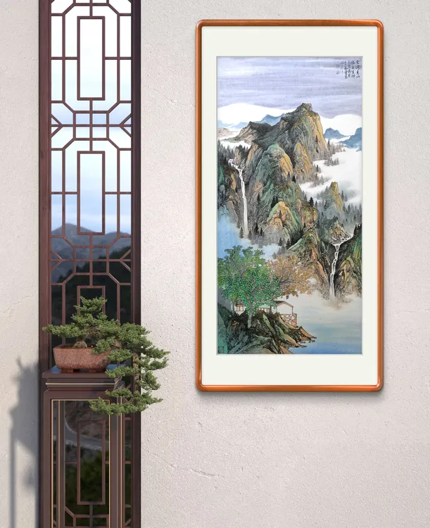 中式山水风景装饰画适合客厅卧室办公室酒店玄关