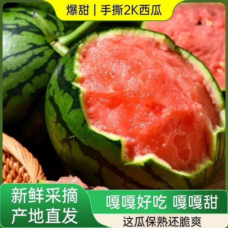  【当日采摘】小糖丸西瓜新鲜水果应季2K小西瓜时令水果脆甜红壤瓜 