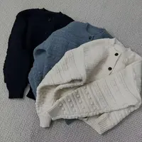 【老头女装定制】 秋冬宽松设计感圆领外套毛针织衫 X-25267 