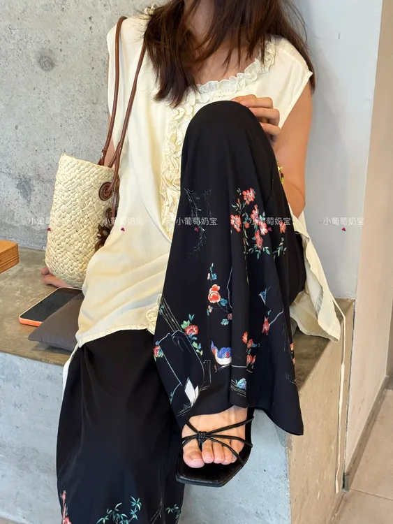 【棉绸裙裤】双口袋显瘦高级休闲夏季宽松人造棉