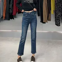 【YL严选】牛仔烟管裤女2025秋季新款简约时尚百搭显瘦修身小直筒裤