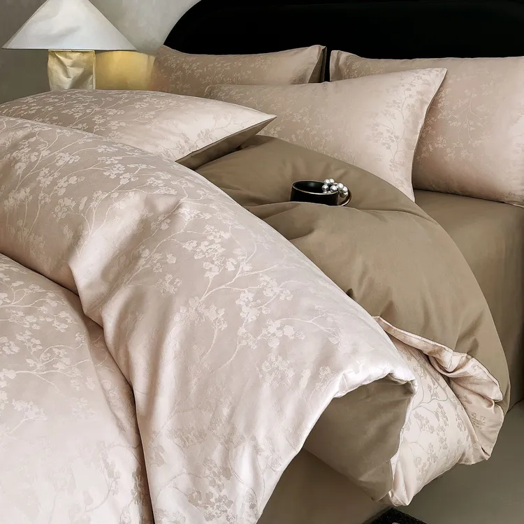 轻奢加厚磨毛提花四件套纯棉100%全棉高档适合裸睡床单笠奢华床品