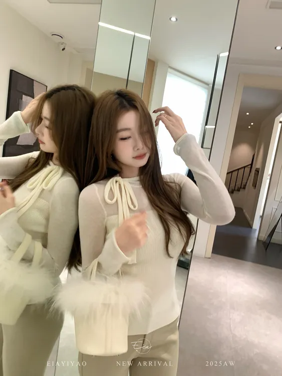 EIA一尧【美貌玩家】韩系气质纯欲长袖上衣女百搭姐系显瘦春季毛织