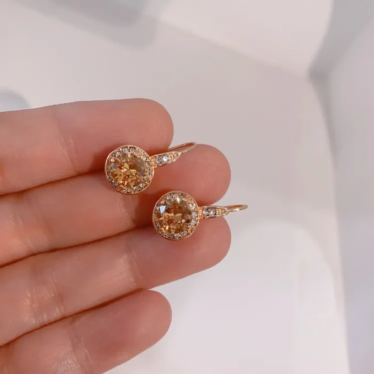 铜合金耳饰 不掉色501铜镀红金欧美素款585时尚百搭小众气质