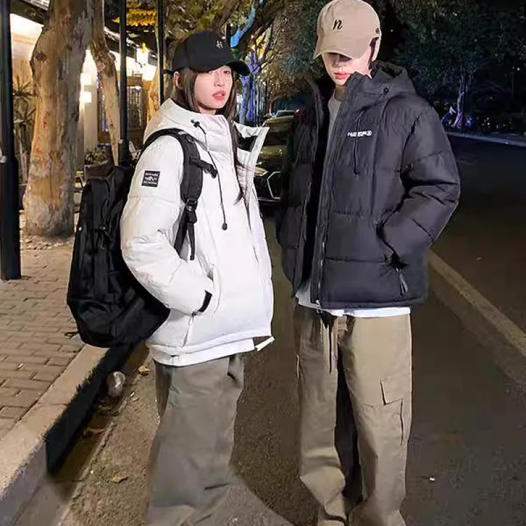 813 男女同款时尚洋气连帽棉服 F353