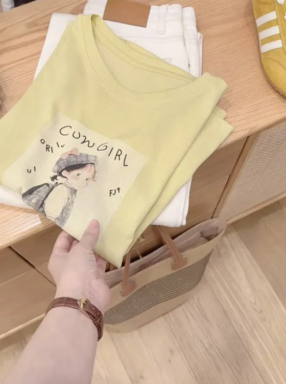 七言家巨好看!ins背包女孩雪花棉柔软短袖新