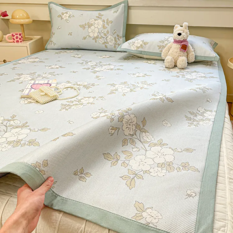 夏季冰藤席凉席可机洗2025新款冰丝席小清新单人床学生宿舍可折叠