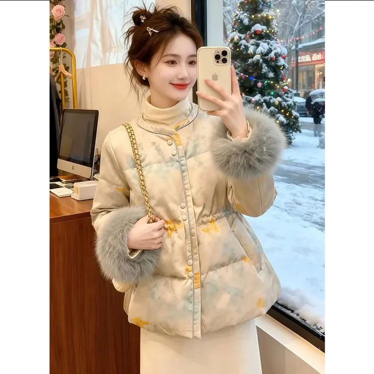 兹伊翰【国色天香】2025冬季新款韩版洋气时尚棉衣外套女士保暖棉服