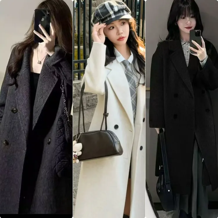 【小个子加棉加厚】羊毛呢大衣150/165气质秋冬长款中长款韩版大衣