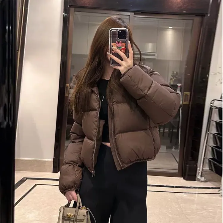 肯豆风羽绒棉服女短款新品冬季加厚学生棉袄宽松面包服外套