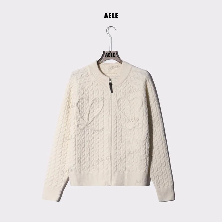 AELE罗意钩花宽松麻花辫针织毛衣X853 2900 AD