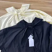 法式蝴蝶结系带娃娃衫圆领衬衫上衣蝴蝶结领可拆卸25091541