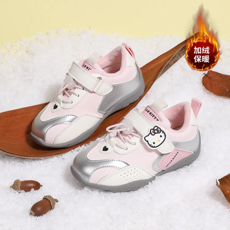 HELLOKITTY冬季新款加绒儿童运动鞋加厚防水女童鞋
