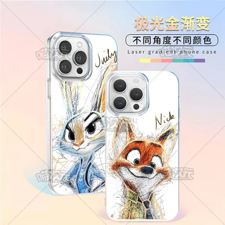 疯狂动物城尼克朱迪适用于苹果华为vivo一加iPhone小米红米手机壳