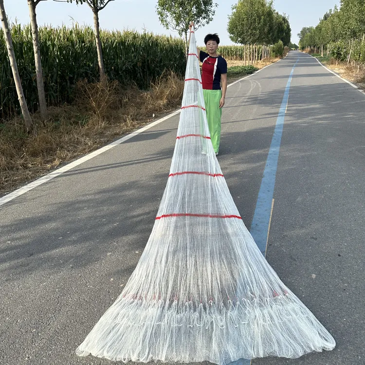 机织大力马7分4米半直径7米全网9斤多手工加生拼接一开到顶铅坠子