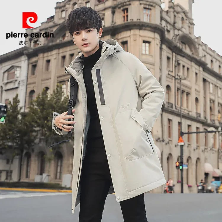 皮尔卡丹风衣外套男春秋季中长款大衣男士2025年新款潮流英伦痞帅