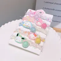 B-0936（满10米飞）d 5个小香风卡通玩偶加粗皮筋儿童马尾发绳发圈