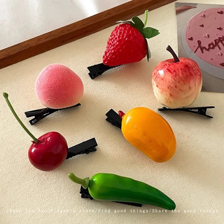 *创意搞怪趣味水果发夹女儿童可爱发卡侧边刘海夹碎发鸭嘴夹子头
