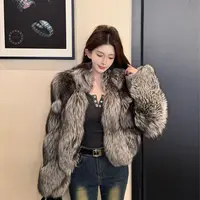 GUIDI GUDI【狐光】秋冬款温柔系皮草外套/黄加蓝 