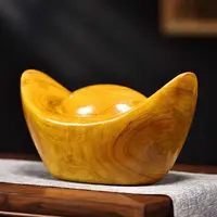 金丝楠木元宝大号整木制作木雕工艺品摆件木雕