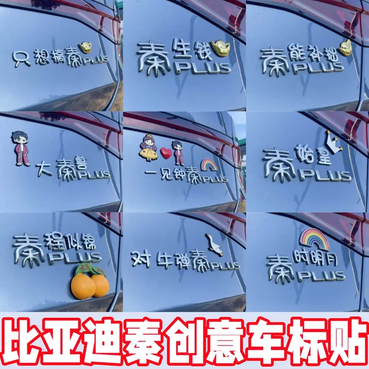 【比亚迪秦】创意装饰贴3D立体实用小配件劳致富puls搞笑怪专用车贴