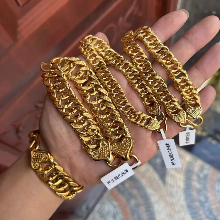 铜合金手链 藏式金的男女手链不掉色像黄金一样的手链