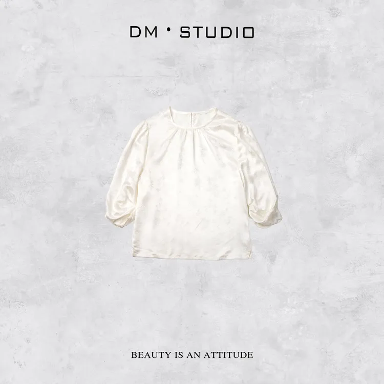 DEDM－DM•STUDIO/春夏高级感新中式复古100%桑蚕丝提花衬衣（3112S）