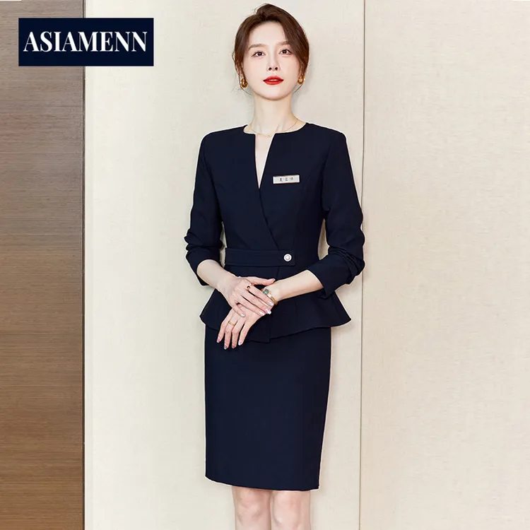 女总裁霸气套装秋高端职业套裙气质正装案场美业主持人前台工作服
