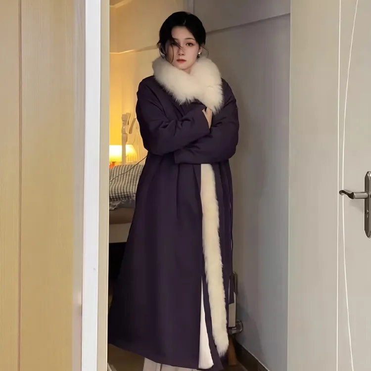 人造皮草 轻奢爆款长款派克服女士外套高级美式小香风网红女神款