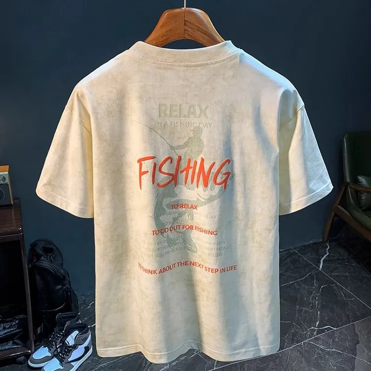 复古风扎染做旧宽松体恤t潮牌发泡印花短袖T恤夏季痞帅百搭上衣男
