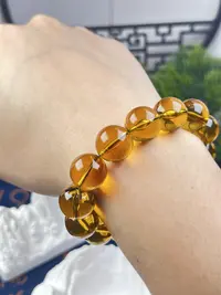 非金属树脂手链 树脂缅甸兰色金色项链精美圆珠10m手串典藏7A手串