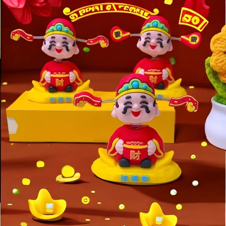 新款财神车载摆件招财摆件桌面摆件摇头财神摆件财神爷汽车摆件