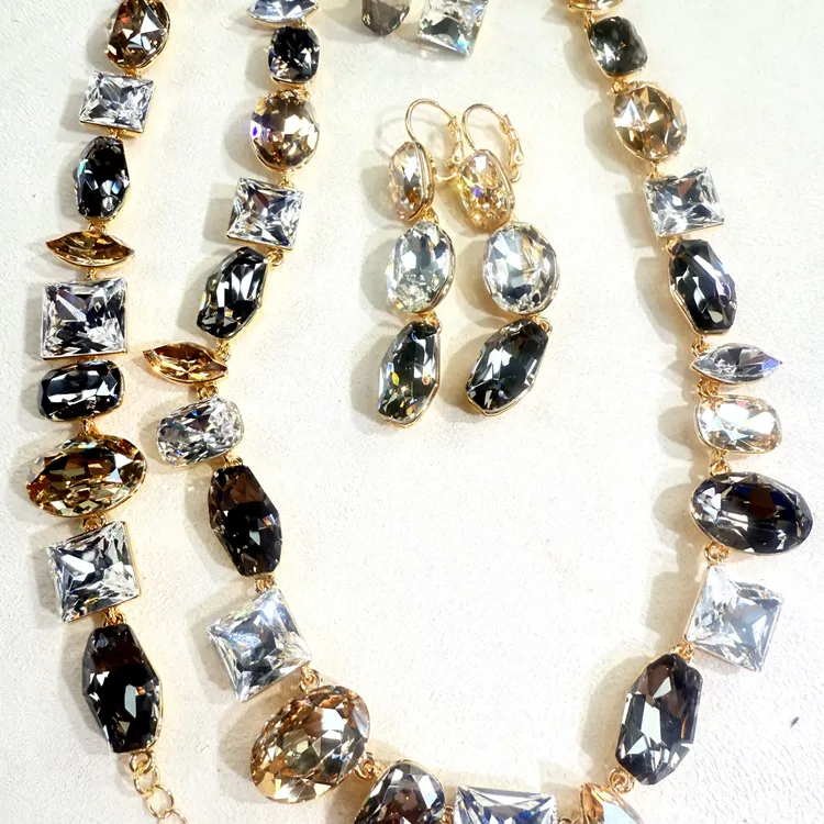 合金仿水晶项链 新款时尚奥地利Siwaruski 彩色套装