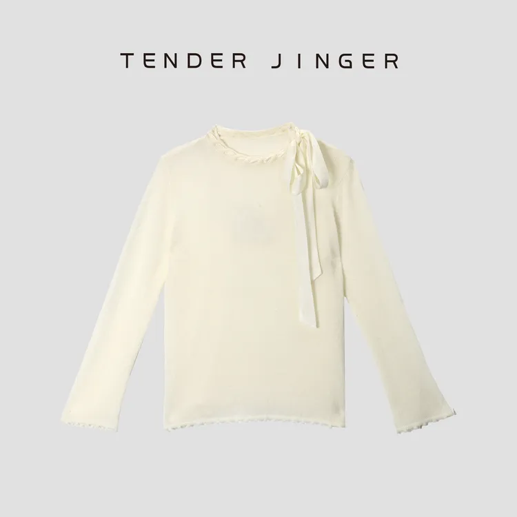 Tender Jinger｜线下专供 小众法式羊毛飘带套头衫T53MII50129