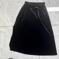 气质复古百搭高级丝绒中长款高腰直筒半身裙