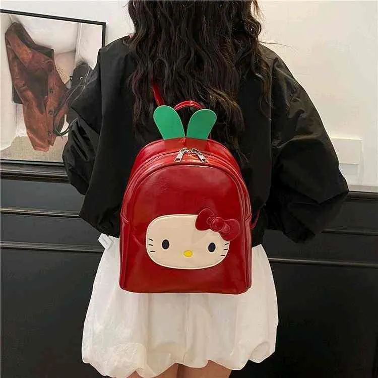 kt猫双肩包苹果双肩背卡通时尚女孩双根韩版优雅风