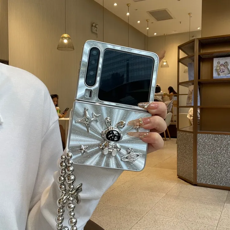 适用华为purax手机壳银色极光纹小胖子阔折叠屏典藏版手提保护壳