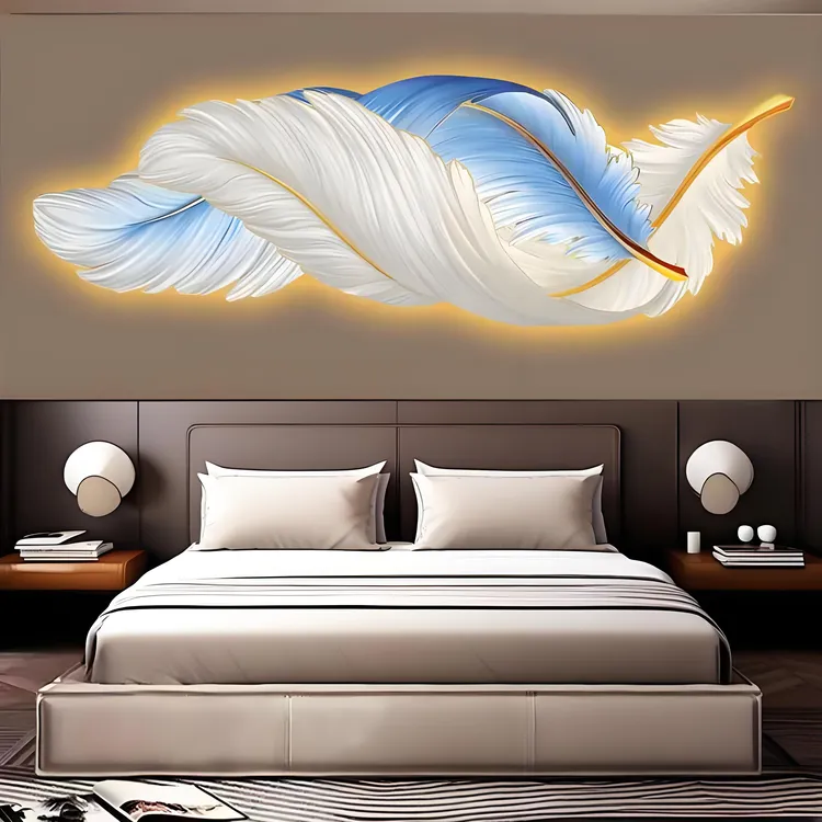 羽你一声羽毛卧室装饰画客厅沙发背景墙壁画玄关客厅背景墙挂画