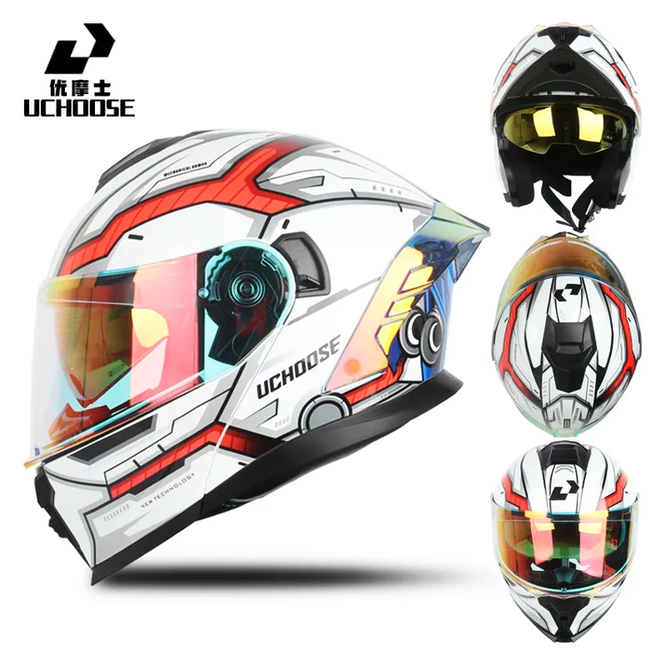 摩托车男款大码蓝牙耳机摩托男款DOT认证新型揭面盔