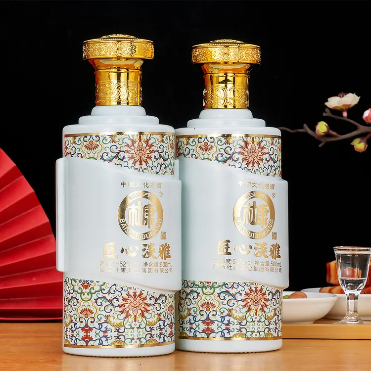 白水杜康匠心淡雅正规正宗纯粮白酒送礼老丈人整箱52度500ml*2瓶