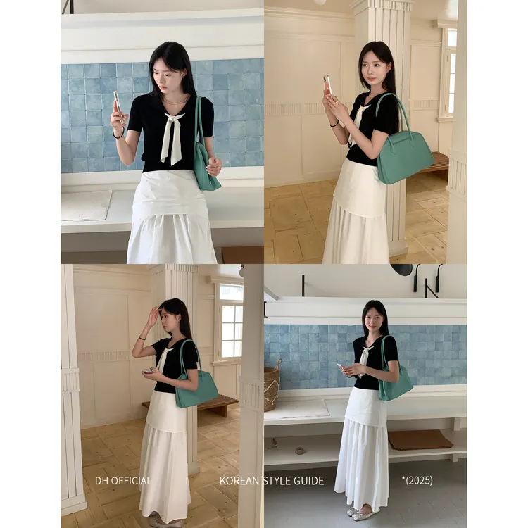 DH OFFICIAL 大花 【秀场灵感 tops】海军领天丝针织T恤附领带