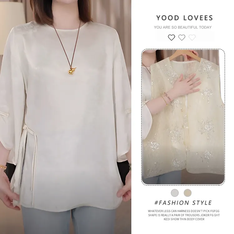 2025夏季新中式国风盘扣上衣女装轻奢设计感小众宽松显瘦百搭衬衫