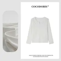 COCO DORIS TZ 新款极简风纯色长袖T恤秋季时尚休闲百搭上衣6605
