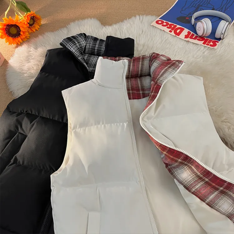 @无袖马甲男秋冬季新款大码宽松上衣美式休闲潮牌美式拼接外套