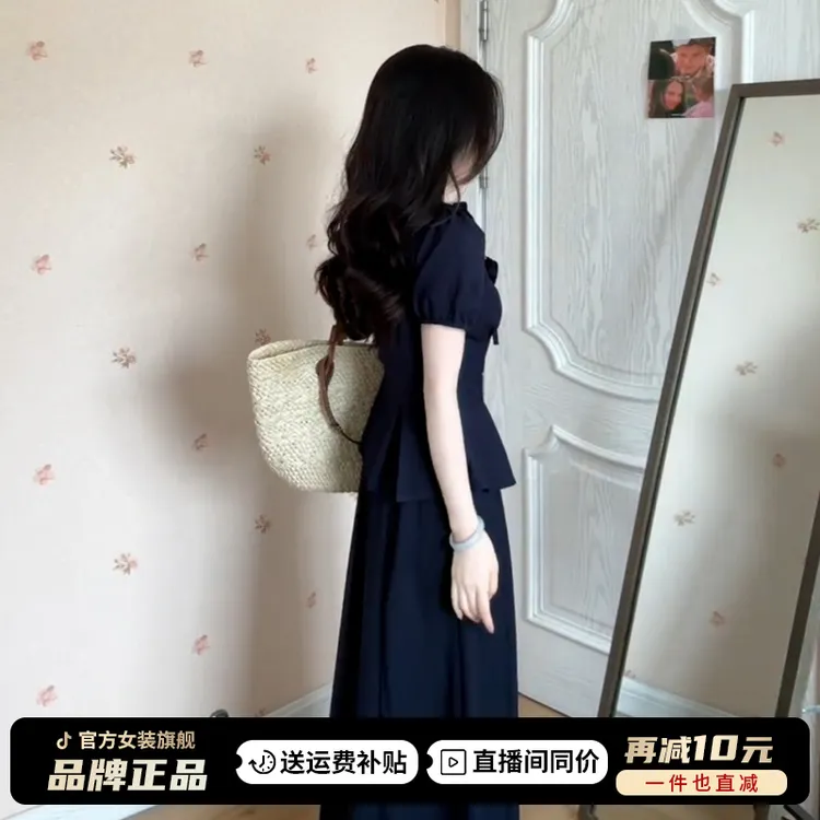 法式气质连衣裙子女夏季2025新款高级感巨好看通勤穿搭一整套装裙