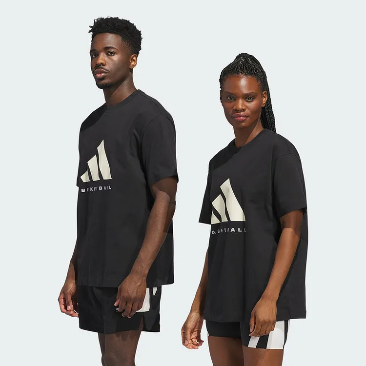 阿迪达斯 BASKETBALL T-SHIRT 纯棉篮球运动短袖圆领T恤JX5575