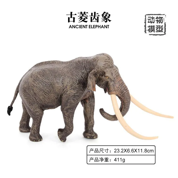 古菱齿象玩具更新世大型哺乳动物大象模型臼齿象长鼻象小孩认知