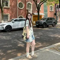 盈盈&南岛风大码女装不规则小衫上衣夏季胖mm宽松短袖T恤ZYY1728
