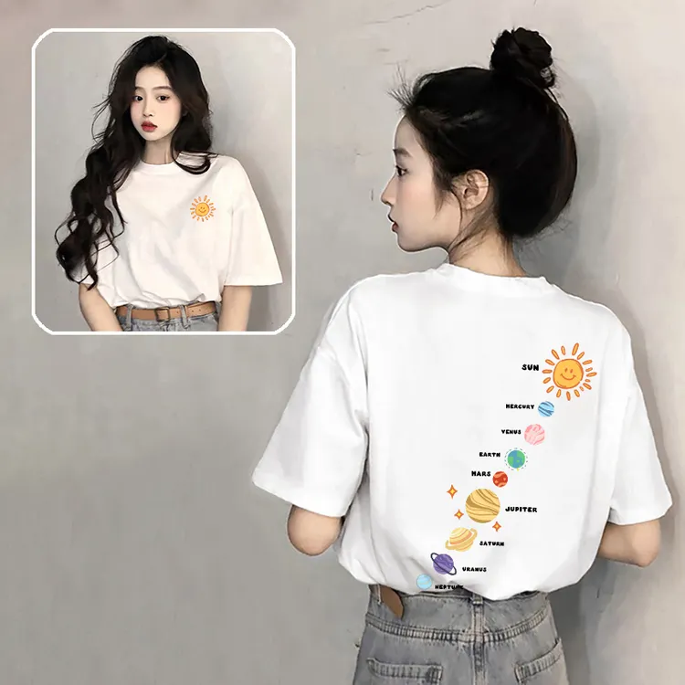 纯棉白色短袖t恤女2025新款爆款夏季设计感小众上衣休闲宽松体恤