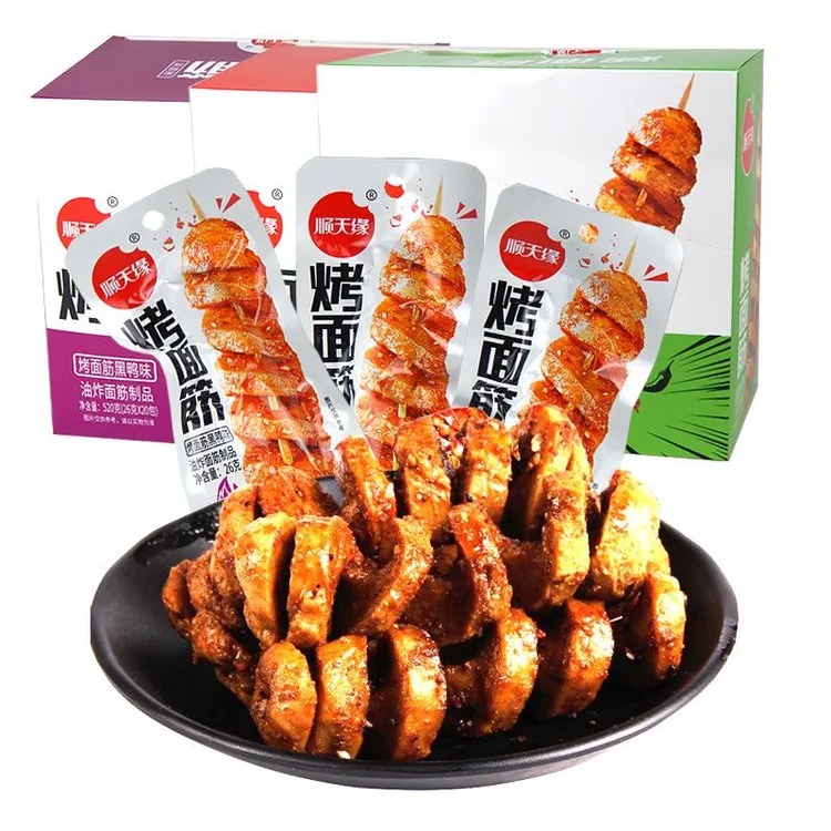 顺天缘烤面筋即食麻辣味小吃网红爆款晚上解饿解馋休闲超好吃零食
